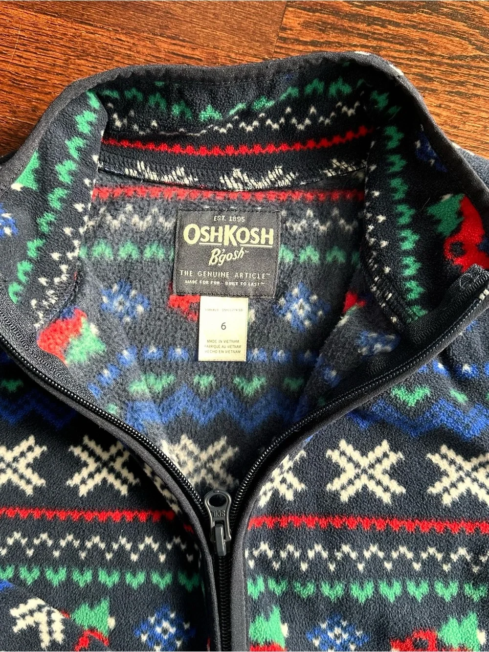 Osh Kosh pickup truck fleece full zip jacket, Size 6